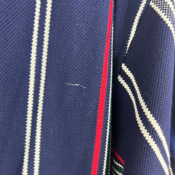 Izod Vintage Vertical Striped Short Sleeve Polo Shirt Men's Large 100% Cotton - Picture 6 of 8